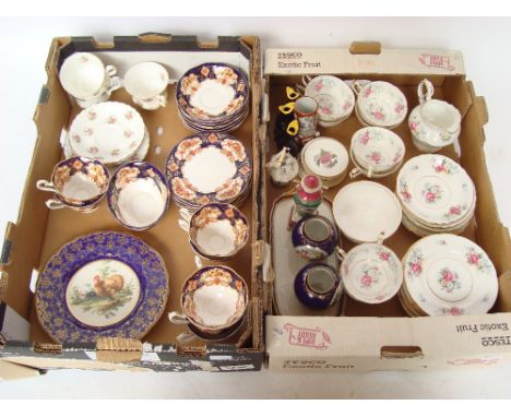 Mixed china comprising composite Edwardian Royal Albert tea service, Royal Albert 'Forget Me Not Rose' part tea service, Para
