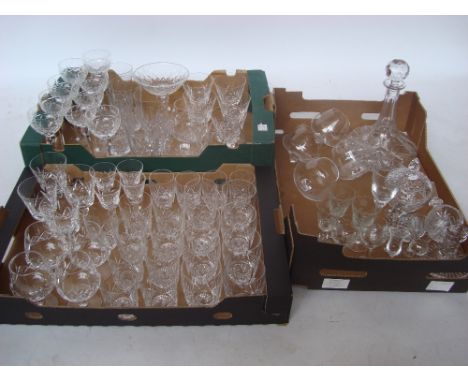 A part suite of Stuart Crystal 'Glengarry' pattern glasses, forty one pieces together with a set of six Galway crystal beer g