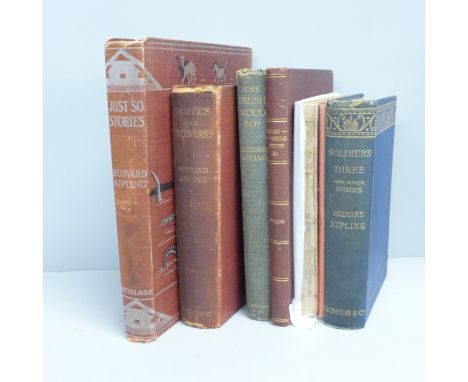 Seven Rudyard Kipling first edition books 