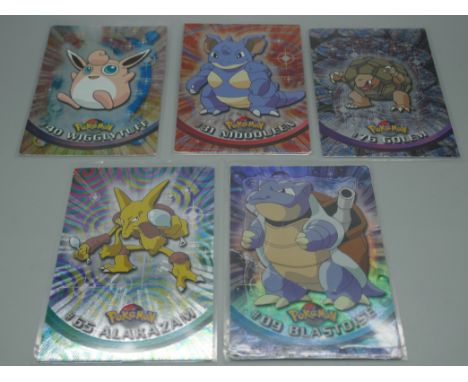Five vintage holo Topps Pokemon cards 