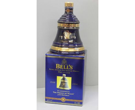 A Wade Bell's Whisky decanter 'To Commemorate The Prince of Wales 50th Birthday 1948 to 1998' 