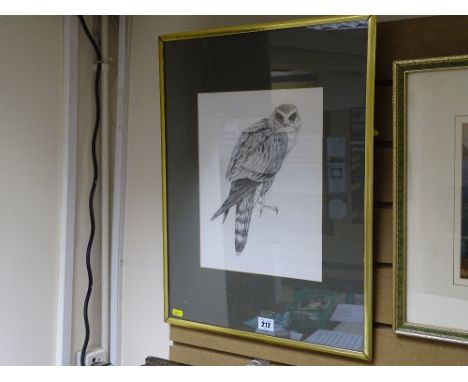 A WYN HUGHES pencil sketch - title label and dated verso 1974, 'Merlin' signed 'Arfor', 33 x 25 cms
