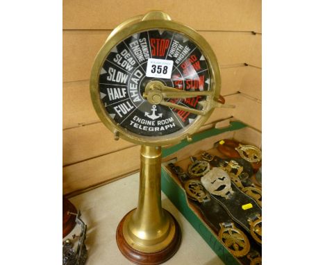 Brass ornamental maritime engine room order telegraph