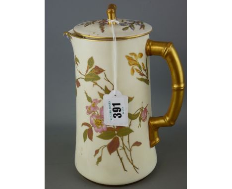 Royal Worcester blush decorated jug and cover