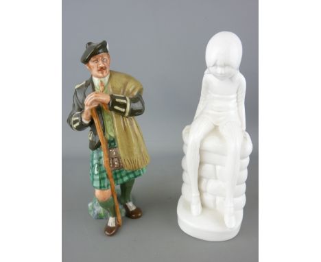 Royal Doulton figurine 'The Laird' HN2361 and a Spode white porcelain figurine of a young girl 'Jane'