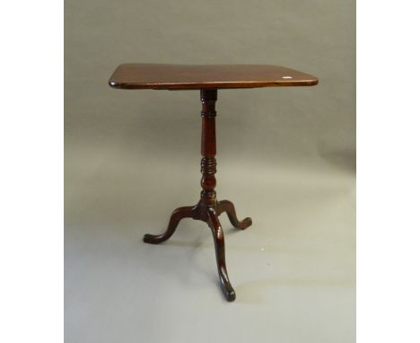 A 19th century mahogany tripod table. 58.5 cm wide.