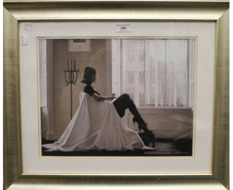 JACK VETTRIANO, In Thoughts of You, print, framed and glazed. 38.5 x 30 cm.