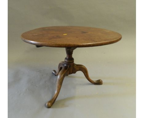 A 19th century mahogany tripod table, reduced in height. 78 cm diameter.