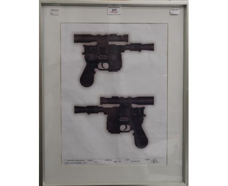 Star Wars Blaster, limited edition print, framed and glazed. 29.5 x 40 cm.