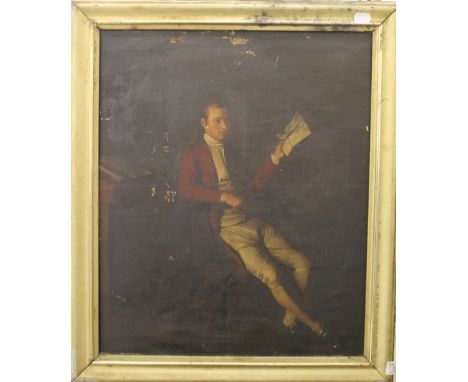 A late 18th/early 19th century oil on canvas, Portrait of a Gentleman, framed. 42 x 51 cm.