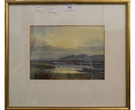 HENRY HUGHES RICHARDSON (1882-1964) British, Duck Shoot, watercolour, signed, framed and glazed, 25.5 x 18 cm; together with 