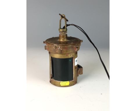 Maritime Port and Starboard lamp PAT 13063 Dia 11 H20cm Converted to electric but needs rewiring 