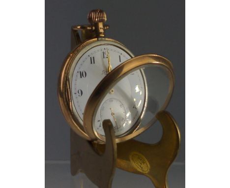 Limit 9ct gold cased open face pocket watch with subsidiary seconds, case hallmarked Dennison Watch Case Co, Birmingham 1922,