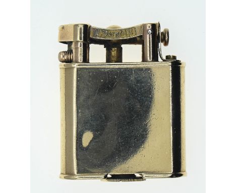 Dunhill 9ct gold pocket lighter, hallmarked W & G, London 1928, PAT. No. 143752, of plain polished form, height 4.5cm 