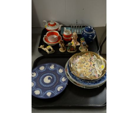 Satsuma Plate together with Hummel Figures; Chinese ginger jar; plates to include Royal Doulton and Wedgwood; and other items
