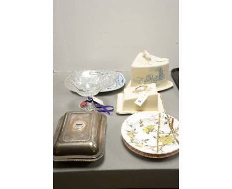 Pottery and ceramics, to include Mason's "Ivory" pattern butter dish; Royal Worcester plate; and others together with a glass