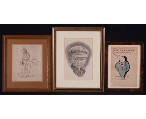 John Mills - "Before I came to the Wheatsheaf it was just pink elephants", signed and dated '51, pen, ink and watercolour, 24