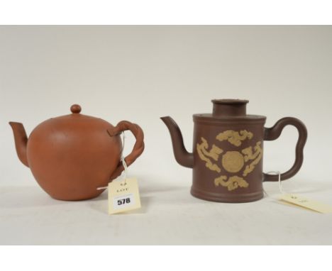 Redware teapot and a Yi Xing