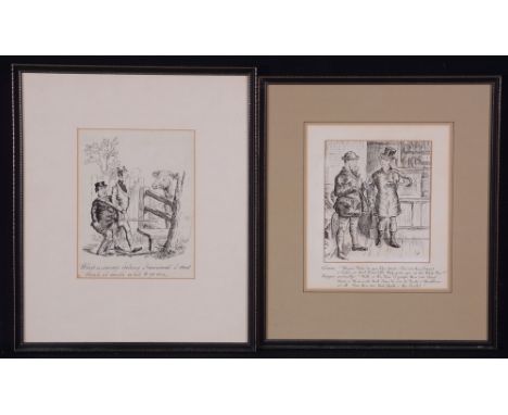 Robert Seymour - "What a savage looking hannimal I don't think it worthwhile to go over -", inscribed with caption, pen and i