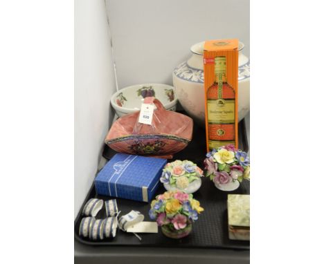 Maling Lustreware, Portmerion, Royal Doulton napkin rings and other ceramic items; together with a boxed Bottle of Orange Cog