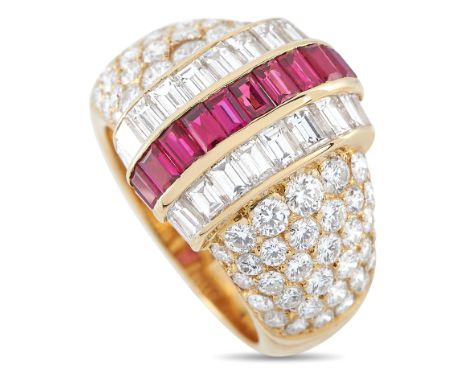 Van Cleef &amp; Arpels 18K Yellow Gold 3.84ct Diamond and Ruby Ring.&nbsp; &nbsp; &nbsp; &nbsp; &nbsp; &nbsp; &nbsp; &nbsp; W
