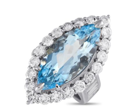 Platinum 4.18ct Diamond and Aquamarine Ring. &nbsp; &nbsp; &nbsp; &nbsp; Weight:21.5 grams Ring Top Height:10 Metal:Platinum 