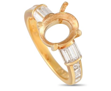 18K Yellow Gold 1.24ct Diamond Mounting Ring. &nbsp; &nbsp; &nbsp; &nbsp; Weight:4.2 grams Ring Top Height:5 Metal:18K Yellow