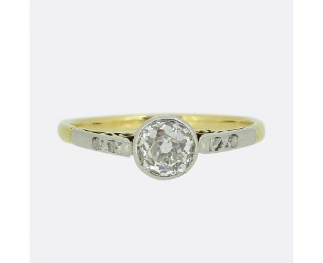 Antique 0.65 Carat Diamond Ring. &nbsp; &nbsp; &nbsp; &nbsp; Weight:&nbsp;2.2 grams Ring Size:&nbsp;N 1/2 (53) Centre Diamond