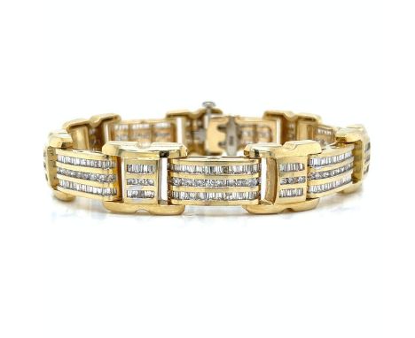 14K Yellow Gold 8.50 Ct. Diamond Bracelet.&nbsp; &nbsp; &nbsp; &nbsp; &nbsp; &nbsp; &nbsp; &nbsp; &nbsp; Weighing 63.1 grams 