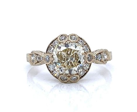 18K Yellow Gold 1.12 Ct. Diamond Ring.&nbsp; &nbsp; &nbsp; &nbsp; &nbsp; &nbsp; &nbsp; &nbsp; &nbsp; &nbsp; &nbsp; Weighing 2