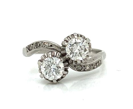Art Deco Platinum 1.10 Ct. Diamond Ring. &nbsp; &nbsp; &nbsp; &nbsp; &nbsp; &nbsp; &nbsp; &nbsp; &nbsp; &nbsp; Weighing 5.1 g