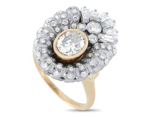 18K Yellow and White Gold 2.01ct Diamond Statement Ring.&nbsp; &nbsp; &nbsp; &nbsp; &nbsp; &nbsp; &nbsp; &nbsp; &nbsp; Weight