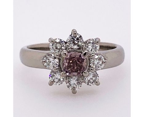 Fancy Brown Pink Diamond Platinum Ring.&nbsp; &nbsp; &nbsp; &nbsp; &nbsp; &nbsp; &nbsp; &nbsp; &nbsp; &nbsp; Estate Ring, 1 R