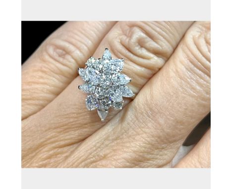 14K White Gold 2.70 Ct. Diamond Ring. &nbsp; Weighing 4.5 grams Set with 10 Diamonds weighing app. 2.00 Ct. G-H Color, VVS-VS