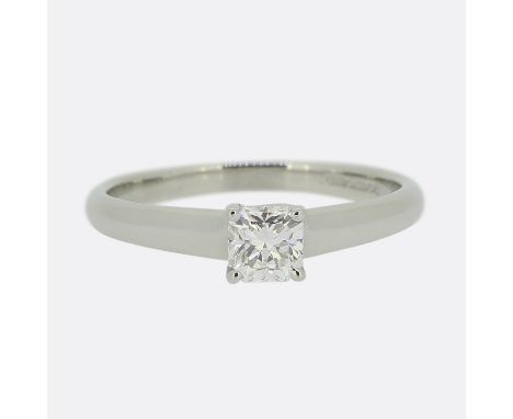 Tiffany &amp; Co. 0.43 Carat Lucida Cut Diamond Solitaire Ring.&nbsp; &nbsp; &nbsp; &nbsp; &nbsp; &nbsp; &nbsp; &nbsp; &nbsp;
