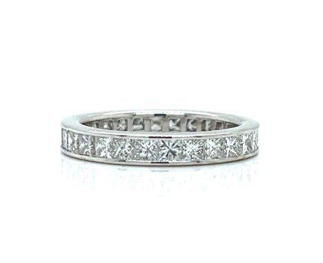 18K White Gold 2.15 Ct. Diamond Eternity Band. &nbsp; &nbsp; &nbsp; &nbsp; &nbsp; Weighing 3.2 grams Set with 27 Diamonds wei