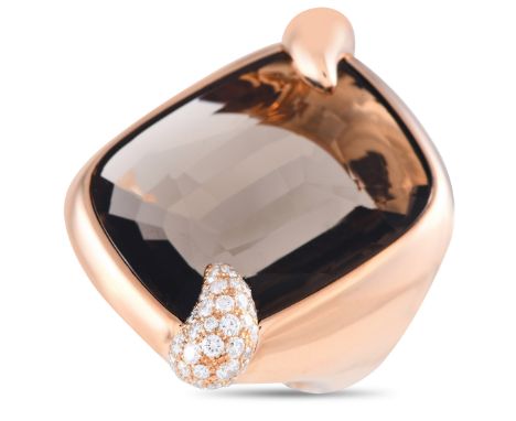 Ritratto 18K Rose Gold 0.53ct Diamond and Smoky Quartz Ring. &nbsp; Weight:31.0 grams Ring Top Height:12 Metal:18K Rose Gold 