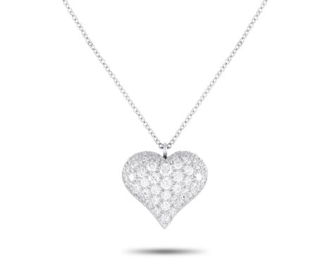 Tiffany &amp; Co. Platinum 1.10ct Diamond Heart Necklace. &nbsp; &nbsp; &nbsp; &nbsp; &nbsp; &nbsp; &nbsp; &nbsp; Jewel Closu