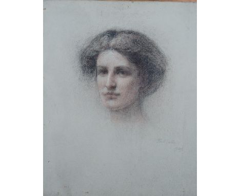 English School, early 20th Century, A portrait of Dorothy Fletcher, indistinctly signed and dated '1909' (lower right), paste