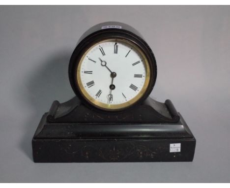 An early 20th century French marble mantel clock, one pendulum, 28cm wide x 22cm high. 
