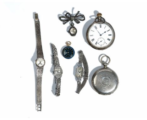 A silver cased, key wind, hunting cased gentleman's pocket watch, with an unsigned gilt cylinder movement, the enamelled dial