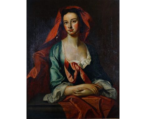 After William Hogarth, Portrait of  the Irish Actress Peg Woffington, bears initials, inscription and date '1759', oil on can
