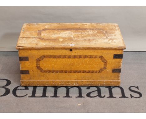 A small scumble painted trunk, 82cm wide x 39cm high. 
