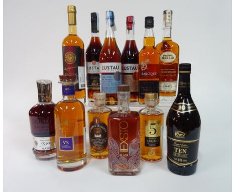 Box 14 - Mixed Spirits Ferrand 1er Cru De Cognac Lustau Brandy De Jerez Famile Naud Cognac XO Baroque Brandy Lustau Brandy De