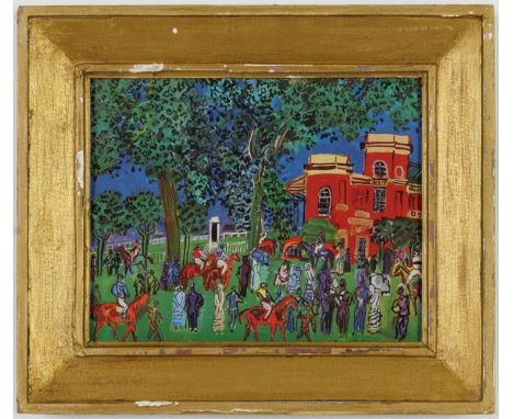 RAOUL DUFY, Paddock, signed in the plate, off set lithograph, French vintage frame, 21cm x 25.5cm. (Subject to ARR - see Buye