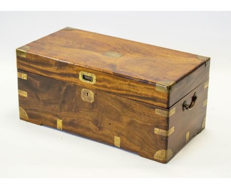 TRUNK, 34cm H x 73cm x 38cm, 19th century Chinese export camphorwood and brass bound. 