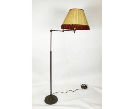 BESSELINK AND JONES STAND LAMP, 19th century style, articulated and extending, with shade, 166cm H (extended). 