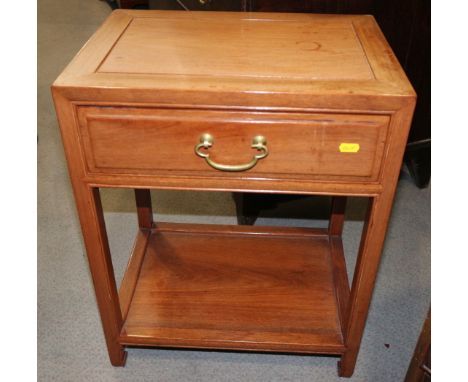 A Chinese hardwood lamp table, fitted one drawer, 18" wide x 13" deep x 23" high 