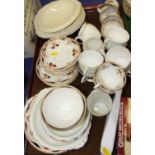 Two Grindley "Cream Petal" pattern tureens, a number of Melba teacups, Roslyn teacups and saucers