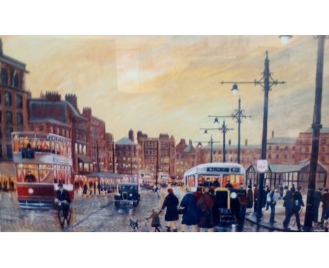 Bernard Mc Mullen framed print 'Piccadilly' signed in pencil 